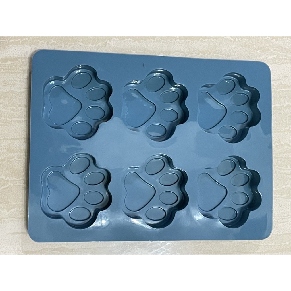 6孔模具 矽膠模具 腳掌模具 矽膠皂模 手工皂模具 果凍模具 巧克力模具 貓爪模具 熊掌模具