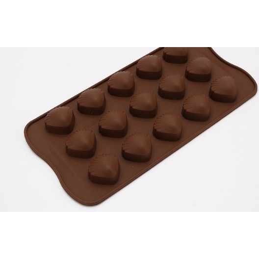 15孔 桃形 貝殼 巧克力模冰格冰塊模具矽膠糖果蛋糕烘焙模具 扇形