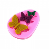 3孔矽膠 蝴蝶 翻糖模具/餅乾模具/蛋糕裝飾/手工皂模