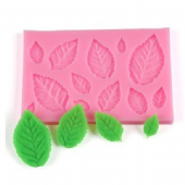 12片 樹葉 翻糖蛋糕烘培 液態矽膠模具 蛋糕裝飾 皂中皂