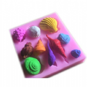 10孔 貝殼 蛋糕模具 蛋糕裝飾 矽膠模具 翻糖蛋糕模 翻糖模具 皂中皂
