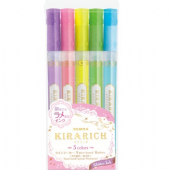 新款 ZEBRA 日本斑馬 KIRARICH 閃漾 直液式螢光筆 5色組 螢光手帳筆 日記重點筆 螢光筆
