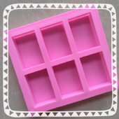 六孔模具 長方形模具 矽膠皂模 手工皂模具 香磚模具 防蚊磚模具 滴膠模具 4.9