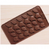 24孔 楓葉 樹葉 巧克力模具 積木模具 布丁果凍 製冰模具 皂中皂 矽膠模具