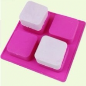4孔正方形 矽膠蛋糕模 烘焙模具 四連4孔正方形手工皂模