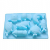 8孔 海洋世界 海豚 矽膠巧克力模具 矽膠手工皂模 慕斯 果凍模具
